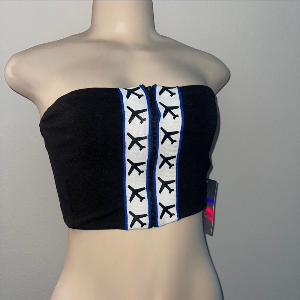 Airplane black Bandeau top size small.